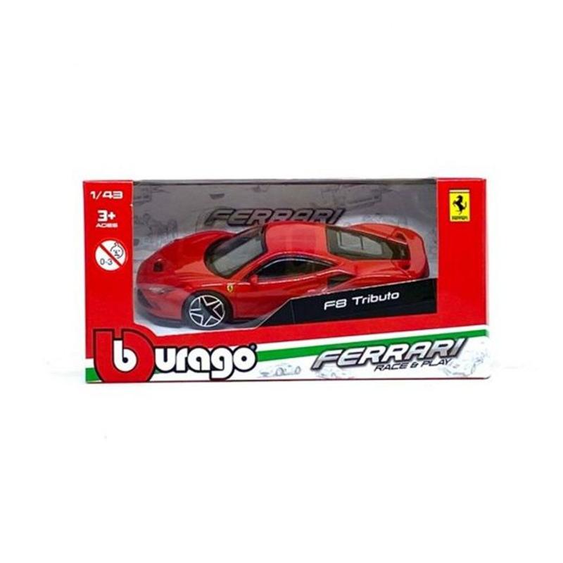 Miniatura Ferrari F8 Tributo - Race E Play - Vermelho - 1:43